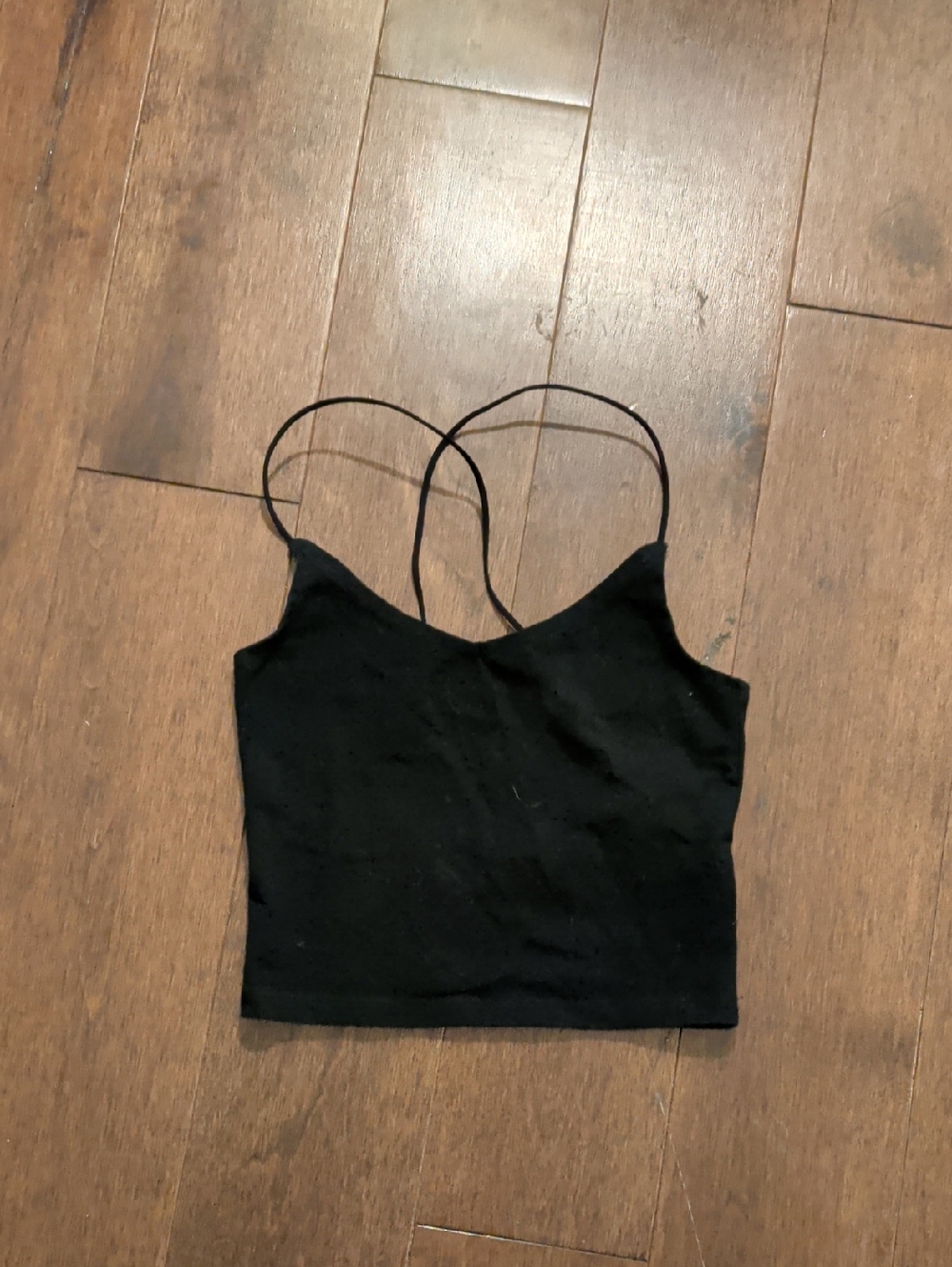 Abercrombie & Fitch Black Spaghetti-Strap Crop Camisole